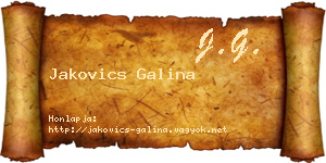 Jakovics Galina névjegykártya