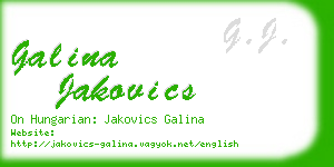 galina jakovics business card